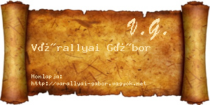 Várallyai Gábor névjegykártya